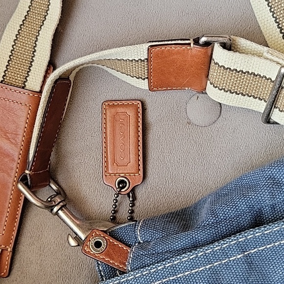 Coach Navy Canvas Messenger Bag - Picture 3 of 12